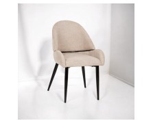 Καρέκλα υφασμάτινη μπουκλε μπεζ με σιδερένια πόδια 