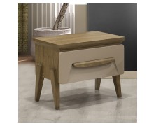 Κομοδίνο ελληνικής κατασκευής Nixon δρυς Mdf με σιδερένια βάσηα