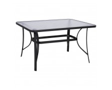 Τραπεζάκι εξωτερικού χώρου μεταλλικό με γυάλινη επιφάνεια 140Χ80Χ72Υεκ.