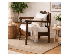 Πολυθρόνα Σκύρος απο μασίφ ξύλο ελληνικής κατασκευής 77Υ*71*91Β