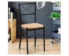 Καρέκλα μεταλλική Xenιa ελληνικής κατασκευής με κάθσιμα ψάθα