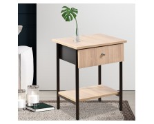 Κομοδίνο ελληνικής κατασκευής μελαμίνη-μέταλλο 1 συρτάρι