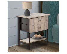 Κομοδίνο ελληνικής κατασκευής μελαμίνη-μέταλλο 2 συρτάρια