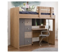 Κουκέτα Mark ελληνικής κατασκευής  με ντουλαπια αποθήκευσης,ράφια και γραφείο