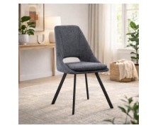 Καρέκλα Style σε γκρι απόχρωση και μεταλλικά πόδια