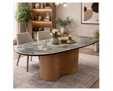 Τραπέζι τραπεζαρίας DRYO από δρυς MDF βάση και κεραμική επιφάνεια180x90