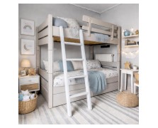 Κουκέτα Smart διαιρούμενη από μασίφ οξιά για στρωμα 90x200