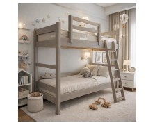 Κουκέτα από μασίφ πεύκο για στρωμα 90x200 σε βαφή λάκας 