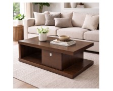 Τραπεζάκι σαλονιού μοντέρνο Δρυς χειροποίητο με 2 συρτάρια